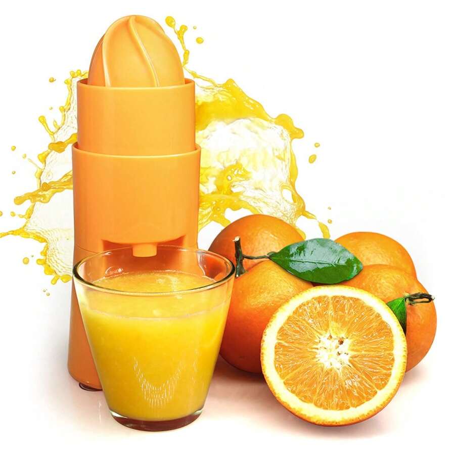 1pc Multifunctional Juicer - Small Juicer Manual Juicer Lemon Squeezer, Mini Portable Juicing Mixing - Hand Juicer Kitchen Tool… - Orange - View 1