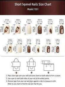 24pcs Geometric Triangle Patterned Press-On False Nails, Random Color Nail Supplies - Multicolor - View 4