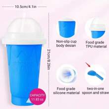 Slushy Maker Cup, Slushie Cup Maker Squeeze, Magic Quick Frozen Smoothies Cup,  Slushy Maker Cup - Yellow - View 2