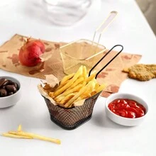 1/2入組迷你薯條籃，零食炸籃，瀝油炸籃，西餐炸雞籃，薯條籃，廚房工具 - 彩色 - 查看 5