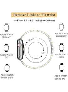1pc Silver/Between Gold Thin 7-Row Stainless Steel Metal Watch Band For All Apple Watch Strap Sizes (38mm/40mm/41mm/42mm/44mm/45mm/49mm) Accessories Compatible With Ultra/SE/S9/8/7/6/5/4/3/2 /1 Models, And Fade-Resistant Apple Watch Band For Men And Women Spring/Summer/Autumn/Winter, With A Tool For Adjusting The Length - Silver Gold - View 2