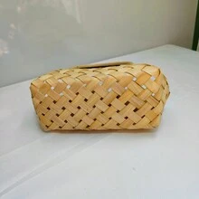 1pcMother's Day Willow Hand-Held Flower Basket Flowers Dry Flower Basket Hand-Woven Flower Basket Fashion Companion Gift - Wood Color - View 6