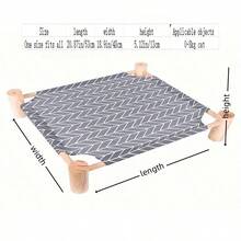 寵物露營床狗屋夏季床可拆洗木製四季通用貓墊貓屋狗露營床 - 彩色 - 查看 3