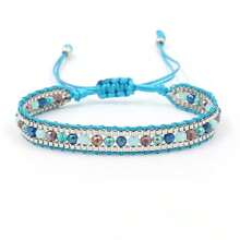 1pc Fashionable And Simple Bohemian Style Glass Bead Hand-Woven Drawstring Bracelet, Couple Style All-Match Bracelet - Multicolor - View 8