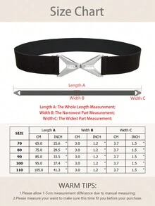 女性三角熱鑽扣彈性腰帶，適用於腰部裝飾服裝和西裝，簡約時尚且通用的腰帶 - 多色 - 查看 2