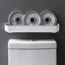 1 Giá Đựng Đồ Phòng Tắm Giá Treo Tường Sắp Xếp Cho Nhà Vệ Sinh Và Phòng Tắm, Không Đục Lỗ - trắng - Xem 6