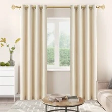 1pc Long Curtain Rods, 3/4 Curtain Rod For Windows, Telescoping Splicing Single Rods, Decorative Drapery Rod With Acrylic Diamond Finial, Black/Gold/Champagne Gold/Nickel - Gold - View 7