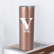 1pc, 20oz Double Wall Stainless Steel Vacuum Insulated Cup, Perfect For Home Or Office, Straight-Sided Coffee Mug, Ideal Gift For Female Friends - Black - View 3