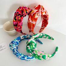 Colorful Camouflage Wide Knot Headband For Women, Printed Cloth Fabric Hairband To Cover Broken Hair When Washing Face, 1pc - Multicolor - View 2