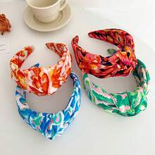 Colorful Camouflage Wide Knot Headband For Women, Printed Cloth Fabric Hairband To Cover Broken Hair When Washing Face, 1pc - Multicolor - View 3