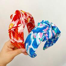 Colorful Camouflage Wide Knot Headband For Women, Printed Cloth Fabric Hairband To Cover Broken Hair When Washing Face, 1pc - Multicolor - View 5