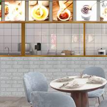 FXLTSBL Wall Panels Self-Adhesive 10 Pieces 3D 35 X 35 Cm Brick Wallpaper Stone Look Wall Sticker Waterproof Wall Wallpaper For Kitchen Bedroom Bathroom Living Room - 銀色 - 查看 9