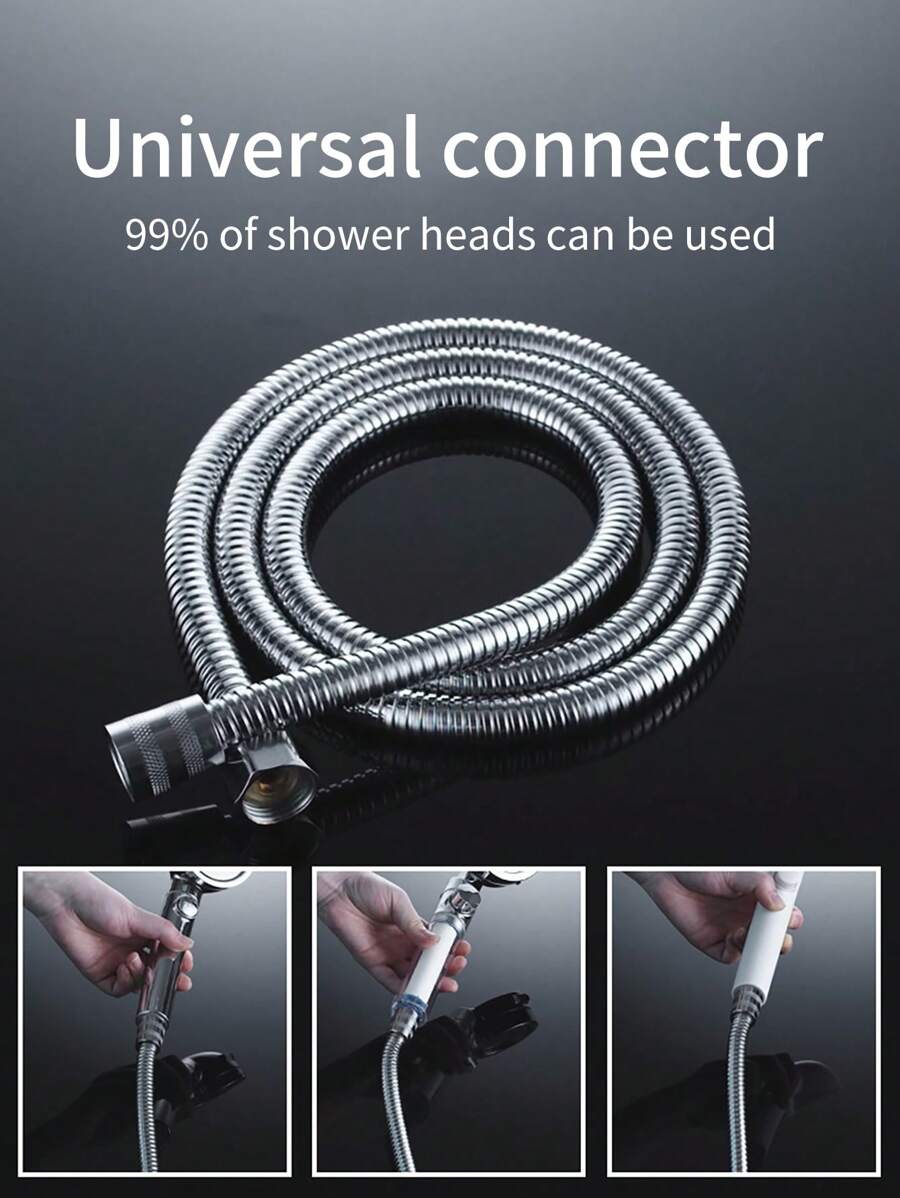 1Pc Shower Hose, Flexible Stainless Steel Handheld Shower Hose, Anti