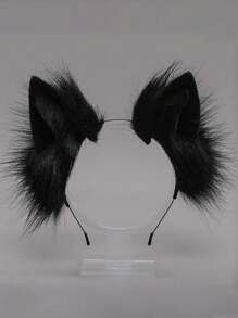 1 件可爱猫耳头带和尾巴套装，适合角色扮演或 DIY 猫女服装万圣节 - 彩色 - 查看 4