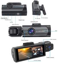 1080P Dual Camera, Dash Cam For Cars, Front And Inside, With IR Night Vision, Loop Recording With 3.16 Inch IPS Screen, Dual Lens Car Dashboard Video Cam - With 32G Card - View 4