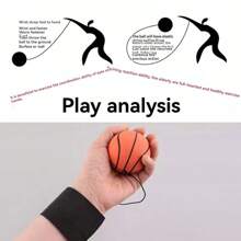 1pc Wrist-Worn Bouncing Ball With Elastic Cord, Magic Ball, Stress Relief Toy Ball For Hand Tossing - Multicolor - View 6