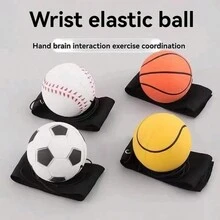 1pc Wrist-Worn Bouncing Ball With Elastic Cord, Magic Ball, Stress Relief Toy Ball For Hand Tossing - Multicolor - View 4