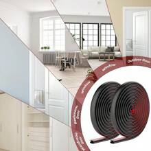 6M Rouleau 10*6mm Joint d'étanchéité TPE, bande d'étanchéité auto-adhésive insonorisante pour portes de , bande d'étanchéité de porte en forme d'arc de couleur unie de luxe, facile à couper et à coller