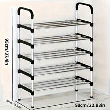 1套多層鞋子整理架，式鞋架，容易組裝，適用於零售鞋店、門廳、臥室、浴室、辦公室、客廳等鞋履收納組織 - 紅色 - 查看 3