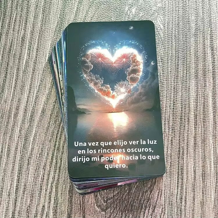 Spanish  Deck Cosmic Belief Oracle Prophecy Keywords Divination 52-Cards Clarity Cards 12x7cm With Meaning On It Taro - Multicolor - View 8