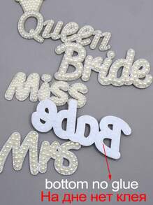 1Pc Queen Pearl Patches On Clothes Rhinestone Applique Patch For Jackets Crystal Crown Badge Sewing Crafts
