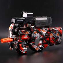 P90 Pistola de bola de gel eléctrica - Superficie metálica, Blaster de bola de salpicaduras Full Auto - Adecuado para actividades al aire libre y juegos de equipo de tiro, Larga distancia de disparo, Juguete de juego al aire libre, Rango de edad: 8 años o talla grande, Viene con gafas protectoras (No incluye cuentas de agua) - Multicolor - Ver 5