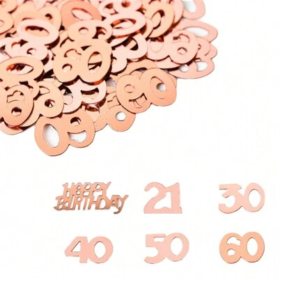 15g/Bag Rose Gold Confetti Happy Birthday 21 30 40 50 60 Party Decoration,Christmas