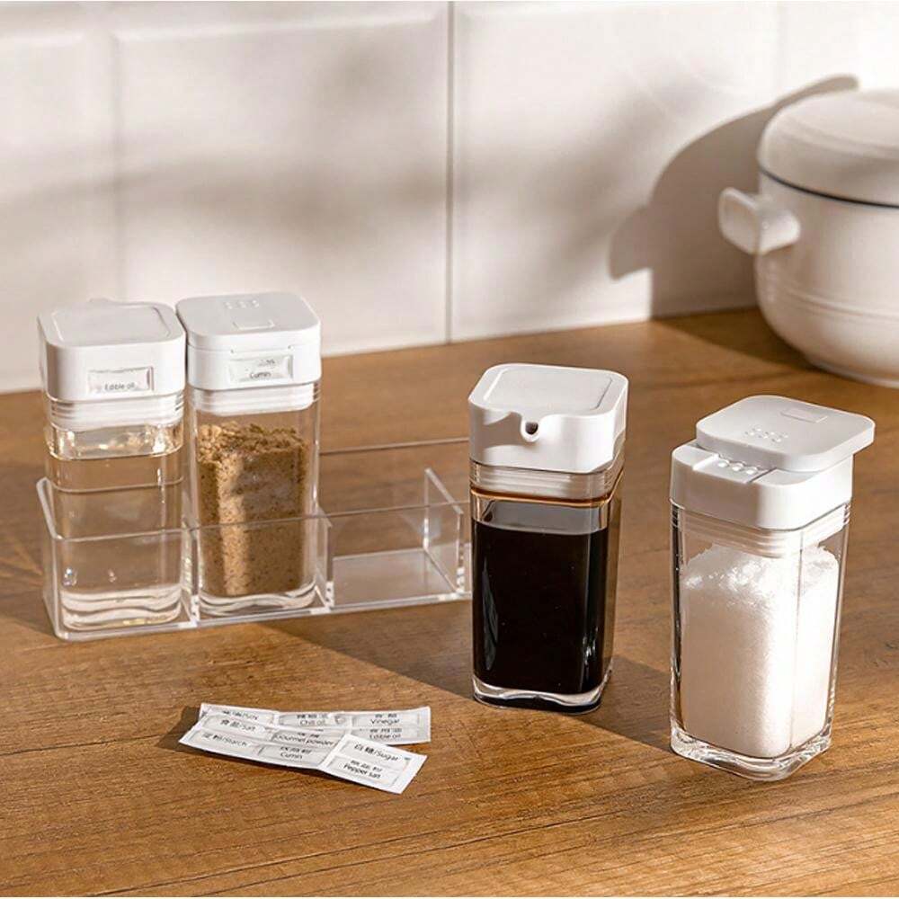 Saliera E Pepiera In Vetro Con Dosatore A Pressione – Set Da 2 Macinaspezie Da Cucina Anti-Umidità E Precise - 3