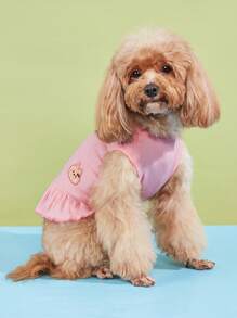 轻盈春装/连衣裙款，公主风牵引胸背带，适合小型犬、贵宾犬、泰迪熊犬等。 - 粉色 - 查看 7