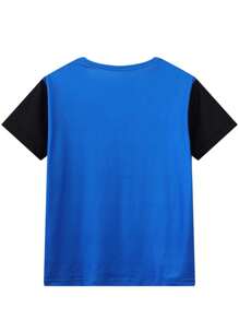 2 件套年轻男孩蜘蛛印花卡通短袖 T 恤和休闲短裤睡衣家居服适合所有季节