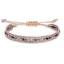 1pc Fashionable And Simple Bohemian Style Glass Bead Hand-Woven Drawstring Bracelet, Couple Style All-Match Bracelet - Multicolor - View 13