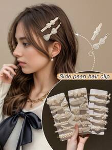 6/12/18 Stück Damen Stil, modisch und elegant, süß, funkelnd, mit Strass und Kunstperlen, Schmetterling und Blumen Formen, Multi Version Haarklammern Set, geeignet für Alltag und Party, Damen Haarzubehör, empfohlene Geschenke, Haarklammern, Haarspangen, Haarclips, Haarspangen, Kopfschmuck - Verschiedenfarbig - Übersicht 6