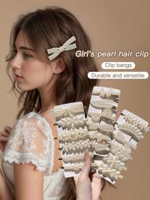 6/12/18 Stück Damen Stil, modisch und elegant, süß, funkelnd, mit Strass und Kunstperlen, Schmetterling und Blumen Formen, Multi Version Haarklammern Set, geeignet für Alltag und Party, Damen Haarzubehör, empfohlene Geschenke, Haarklammern, Haarspangen, Haarclips, Haarspangen, Kopfschmuck - Verschiedenfarbig - Übersicht 5