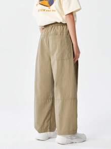 Balabala Calças retas para meninos, calças infantis, verão, menino pré-adolescente, ajuste solto casual, cor sólida, estilo simples