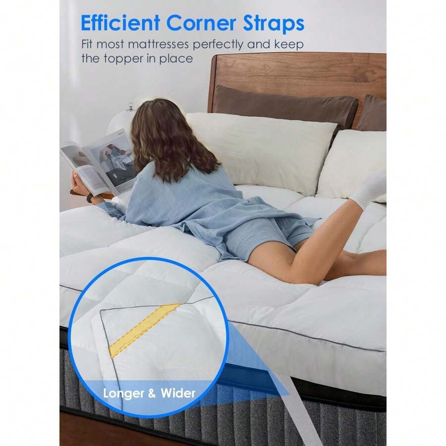 Debao Mattress Topper Queen, Extra Soft Pillow Top Mattress Topper
