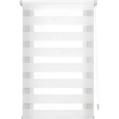 Ecommerc3 Rolgordijn Nacht en Dag Zonder Boren Maat 42x180 - Easyfix Rolgordijn ZONDER GEREEDSCHAP Stofmaat 39x175 - Wit Nacht en Dag Rolgordijn