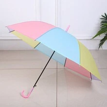 1 szt. Automatyczny przezroczysty parasol z długim uchwytem, przezroczysty kolorowy parasol prezentowy - Wielokolorowe - Zobacz 3