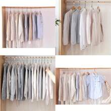 50 chiếc túi phủ bụi trong suốt cho bộ vest, túi nhựa treo đựng quần áo cho áo sơ mi, bộ vest, váy, áo khoác, túi đựng quần áo chống bụi di động, túi đựng đồ gia dụng cho phòng ngủ, tủ quần áo, tủ quần áo, nhà, ký túc xá, túi xách, túi đựng đồ, đồ lưu trữ cho bé trai Valentine trái tim Valentine cho phụ nữ - Trong sáng - Xem 7