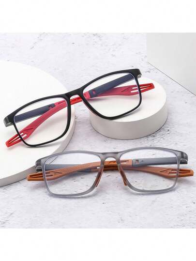 2pcs Fashionable Oval Elegant Business Casual Eyeglasses For European And American Metropolitan Men, High-End Style Non-Prescription Glasses That Enhance The Natural Look