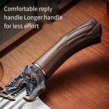 1 Long-Handled Chopper Kitchen Knife, Hand-Forged With Hammer Pattern, Stainless Steel Bone Chopper For Home Use - Multicolor - View 8