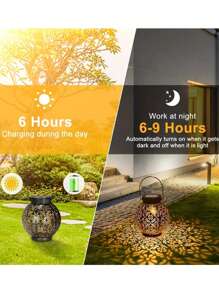 1pc Solar Lantern Lights Outdoor LED Solar Hanging Lantern Lights With Star Projection, Warm White Solar Garden Lights Retro Table Lantern Lights Waterproof For Garden Patio Courtyard Path Fall Decor House Decor Outdoor Decor