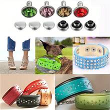 100pcs/Set 6mm Silver Edged Rhinestone Rivets With Colorful Rhinestones For DIY Clothing Belt Decoration Accessories, Pet Collar Accessories, Home Decorative Accessories - Pink - View 4