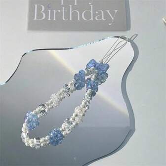 Crystal Beaded Bowknot Phone Strap For Girls, Stylish Handmade Phone Case Pendant, Convenient Anti-Lost Phone Lanyard Gifts For Mother, Family, Friends, Birthday, Holiday Phone Charm, Phone Chain