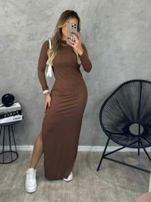 Women Dresses - 鏽棕色 - 查看 2