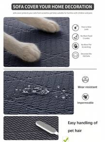 1pc Elastic Sofa Cover, Universal Four Seasons Splash-Proof And Slip-Resistant Full Coverage Sofa Seat Cover, Removable And Washable Sofa Bed Cloth, Suitable For L-Shaped And 1234 Seat Sofas - Grey - View 5