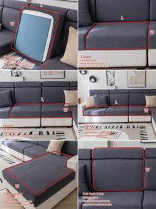 1pc Elastic Sofa Cover, Universal Four Seasons Splash-Proof And Slip-Resistant Full Coverage Sofa Seat Cover, Removable And Washable Sofa Bed Cloth, Suitable For L-Shaped And 1234 Seat Sofas - Grey - View 4