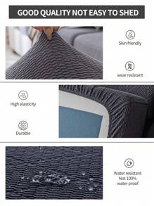 1pc Elastic Sofa Cover, Universal Four Seasons Splash-Proof And Slip-Resistant Full Coverage Sofa Seat Cover, Removable And Washable Sofa Bed Cloth, Suitable For L-Shaped And 1234 Seat Sofas - Grey - View 7