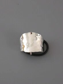 1 件几何金属发绳，具有各种形状和纹理，包括光滑、凹凸和针织不对称矩形和椭圆设计，金色头饰发夹爪夹发夹发夹发夹，学校用品 - 彩色 - 查看 15