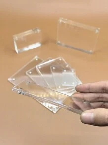 1入組亞克力強力磁性相框，帶架子，可作桌上名片夾、水晶相框、標價牌或偶像卡磁性徽章使用