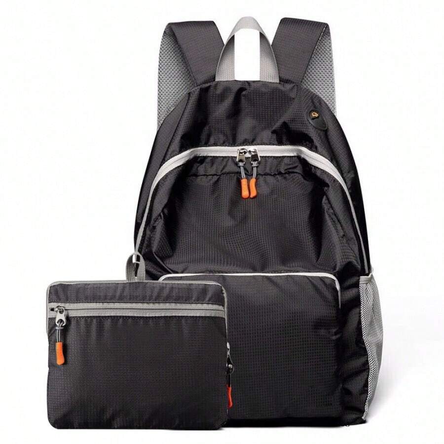 Nueva mochila portátil para exteriores, de gran capacidad y multicolor, transpirable y plegable, multifuncional para acampar, hacer senderismo y otras actividades al aire libre - Negro - Ver 1